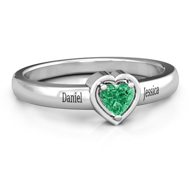 Yaffie ™ Custom Made Heart in Heart Ring with Personalization