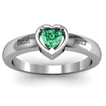 Yaffie ™ Custom Made Heart in Heart Ring with Personalization