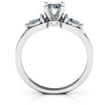 Customised Yaffie ™ Solitaire Ring featuring Engraved Hearts and Stones