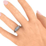 Customised Yaffie ™ Solitaire Ring featuring Engraved Hearts and Stones