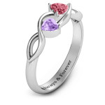 Yaffie ™ Custom-Made Personalised Heavenly Hearts Ring Featuring Heart Gemstones