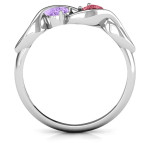 Yaffie ™ Custom-Made Personalised Heavenly Hearts Ring Featuring Heart Gemstones