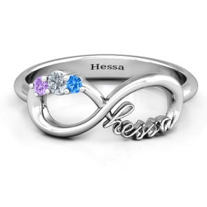 Customised Yaffie ™ Gemstone Ring - Personalised Hessa Never Parted Design