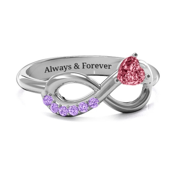 Yaffie ™ Custom-Made Infinity In Love Ring with Accents, Personalised