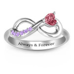 Yaffie ™ Custom-Made Infinity In Love Ring with Accents, Personalised