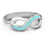 Custom-made Yaffie ™ Personalised Infinity Ring with a Single Accent Row