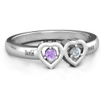 Yaffie ™ Custom-Made Personalised Kissing Hearts Ring