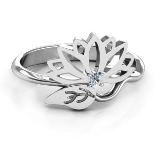 Yaffie™ Custom-Made Personalised Lotus and Leaf Wrap Ring