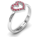 Yaffie ™ Custom Heart Accent Ring with Personalised Love Story