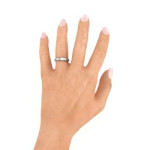 Yaffie ™ Customised Lysander Ladies' Ring with Beaded Curved Grooves