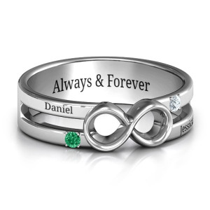 Personalised Men Accented Infinity Ring - Yaffie ™ Custom Made