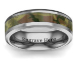 Yaffie ™ Customised Men Camouflage Tungsten Ring - Personalised for You
