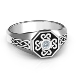 Yaffie ™ Custom Makes Personalised Celtic Knot Signet Ring for Men