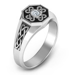 Yaffie ™ Custom Makes Personalised Celtic Knot Signet Ring for Men