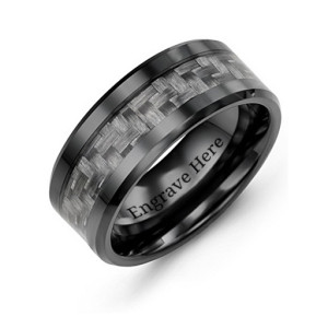Yaffie ™ Custom Made Personalised Ceramic Ring for Men - Nightfall Design