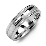 Yaffie Custom Milgrain Men Ring with Baguette Cut Centre - Personalised for You