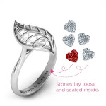 Yaffie ™ Custom Made Personalised Mint to Be Cage Leaf Ring