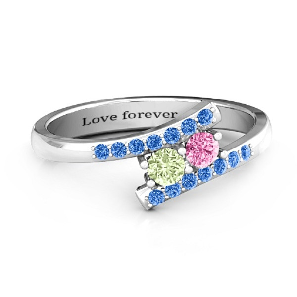 Yaffie ™ Custom Made Personalised Two Stone Ring to Celebrate Our Moment of Meeting