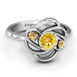 Personalised Multi Stone Love Knot Ring - Custom Made By Yaffie™