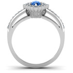 Yaffie ™ Custom Oval Cluster Ring with Shoulder Accents - Personalised Design