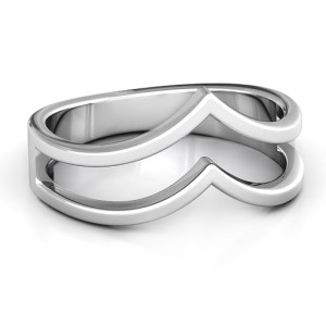 Yaffie ™ Custom-Made Geometric Ring - Personalised Peaks and Valleys Design