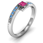 Yaffie ™ Customised Princess Cut Ring with Accents for Personalization