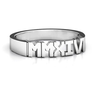 Yaffie™ Personalised Unisex Graduation Ring with Roman Numerals - Custom Made