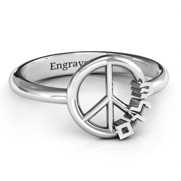 Yaffie ™ Custom Made Personalised Shalom Peace Ring