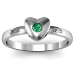 Yaffie™ Custom Made Personalised Ring with Single Gemstone Heart Design for Optimal Style and Elegance.