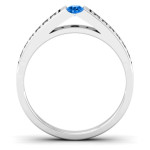 Yaffie ™ Custom-Made Solitaire Bridge Ring with Shoulder Accents - Personalised