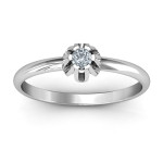 Yaffie™ Custom-Made Scalloped Setting Solitaire Gemstone Ring with Personalization
