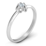 Yaffie™ Custom-Made Scalloped Setting Solitaire Gemstone Ring with Personalization