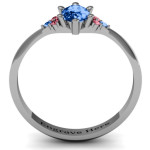 Yaffie ™ Custom Made Personalised Solitaire Oval Ring with Triple Accents - Ideal for You!