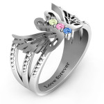 Yaffie ™ Custom Made Personalised Swan Ring with Sparkling Design
