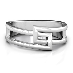 Yaffie ™ Customised Square Geometric Ring with Personalised Design
