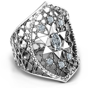 Yaffie ™ Custom Made Personalised Star of David Lattice Ring