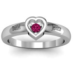 Yaffie ™ Custom Solitaire Heart Ring for Personalised Touch