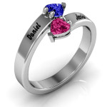 Custom-Made Personalised Tribute Hearts Bypass Ring by Yaffie ™