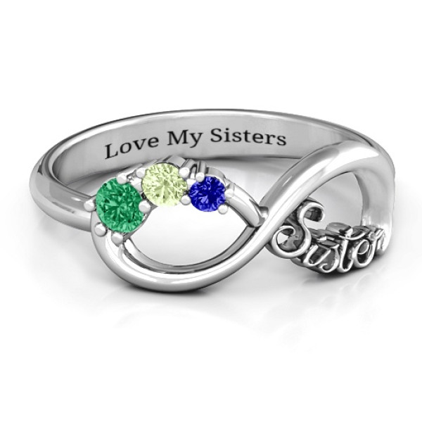 Yaffie ™ Custom Creates Personalised 24 Stone Sisters Infinity Ring