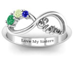 Yaffie ™ Custom Creates Personalised 24 Stone Sisters Infinity Ring