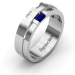 Yaffie ™ Personalised Baguette Men Ring - Made-to-Order