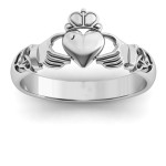 Yaffie™ Custom Personalised Celtic Claddagh Ring with Knot Design