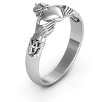 Yaffie™ Custom Personalised Celtic Claddagh Ring with Knot Design