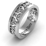 Yaffie ™ Custom-Made Men Ring - Personalised with Celtic Wreath Design