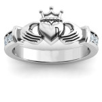 Yaffie ™ Custom-Made Personalised Claddagh Ring with Accent Details