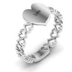 Yaffie ™ Customised Engravable Cut Out Hearts Ring - Personalize Your Style