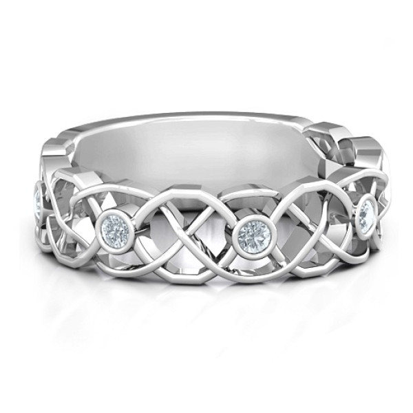 Yaffie ™ Customised Intertwined Love Band Ring with Personalization