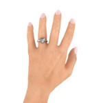 Yaffie ™ Custom Made Personalised Monogram Heart Ring - Engraved, Large Size
