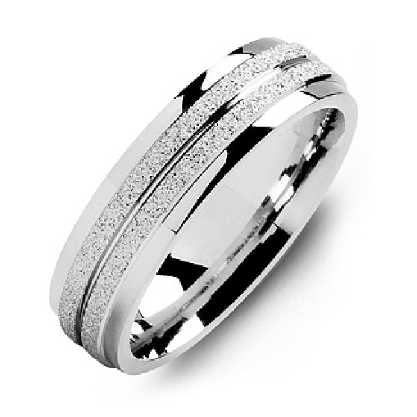 Yaffie ™ Custom Made LaserFinish Men Ring with Polished Edges - Personalised