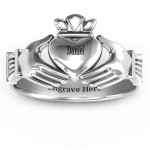 Yaffie ™ Customised Men Classic Celtic Claddagh Ring - Personalised to Perfection